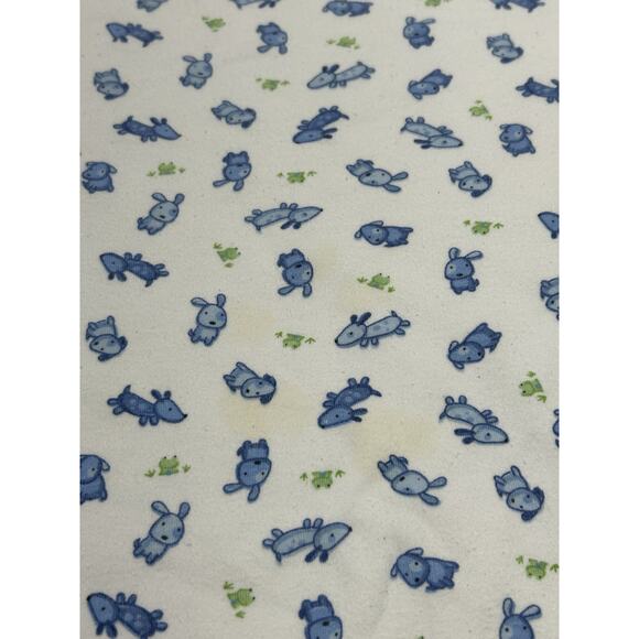 Carters Just One Year Vintage Puppy Dog Best Friends Baby Blanket Blue Frogs - Picture 5 of 8